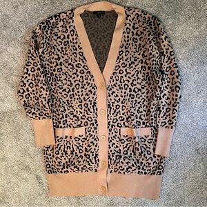 J. Crew Leopard Print Long Cardigan